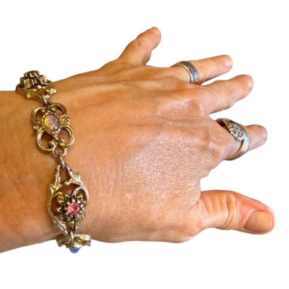 Vintage 70s Sarah Coventry Contessa Gold Tone Link Bracelet - Picture 6 of 9